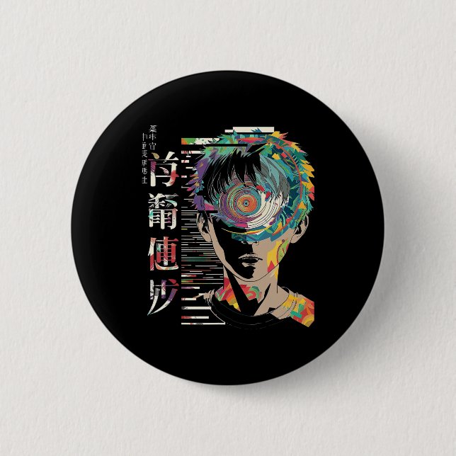 Anime Manga Motif Mandala Artwork Anime 1  Button (Front)