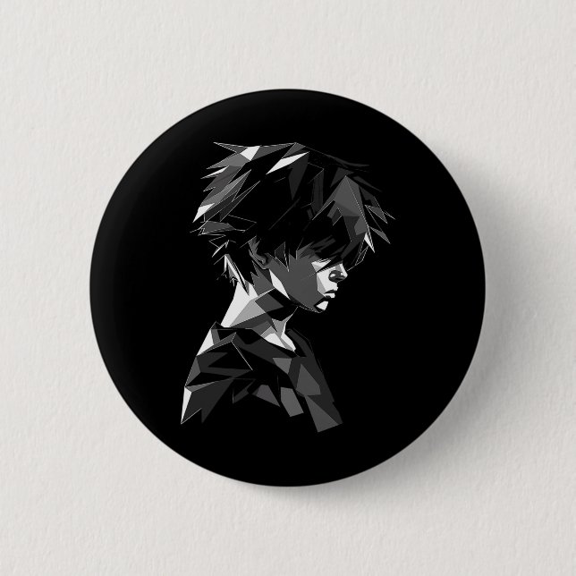 Anime Manga Motif Polygon Artwork Anime  Button (Front)