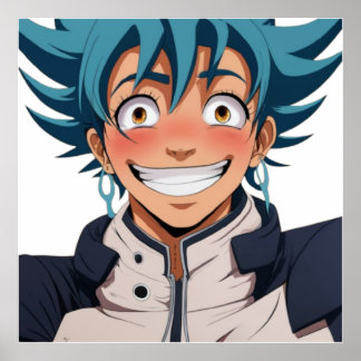 Anime manga pop art lovers face laughs characters poster