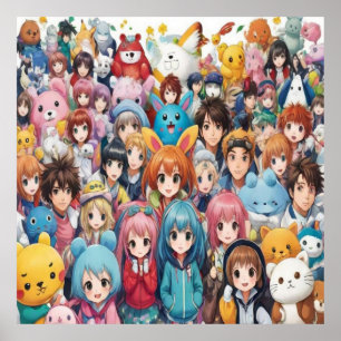 Anime manga pop art lovers pop lovers cartoon poster