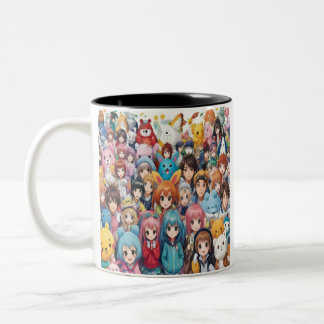 Anime manga pop art lovers pop lovers cartoon Two-Tone coffee mug