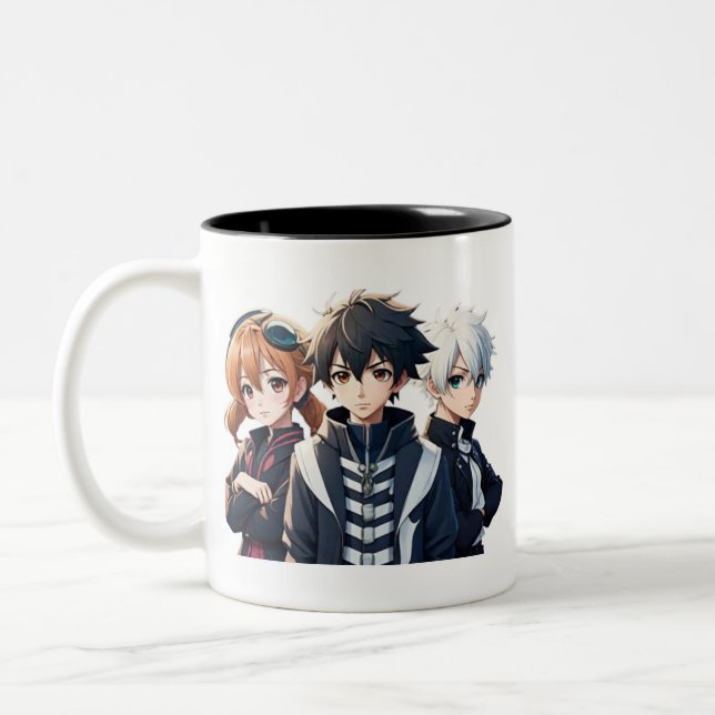 Anime manga pop art lovers pop lovers cartoon Two-Tone coffee mug (Left)