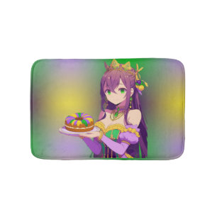 Anime Mardi Gras King cake Bath Mat