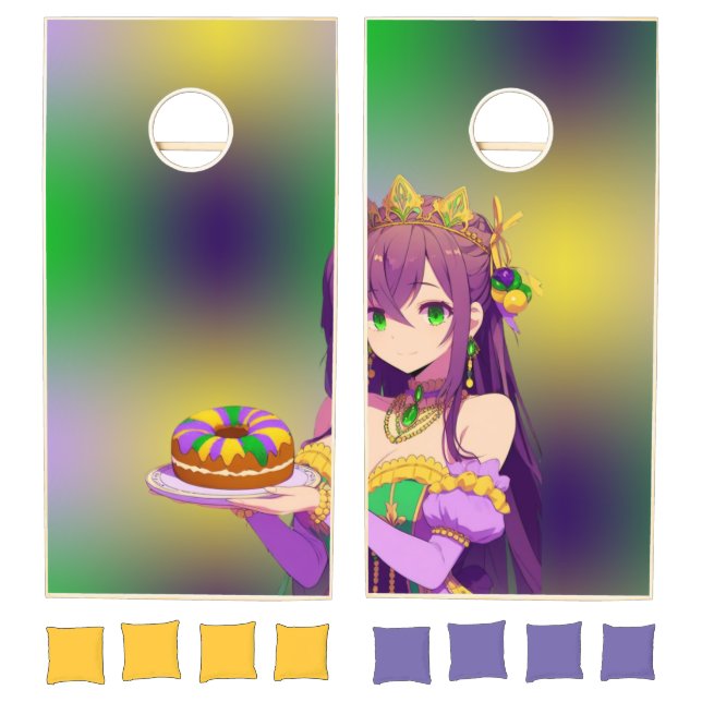 Anime Mardi Gras King cake Cornhole Set (Set)