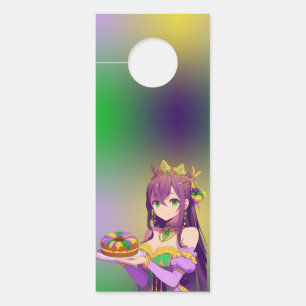 Anime Mardi Gras King cake Door Hanger