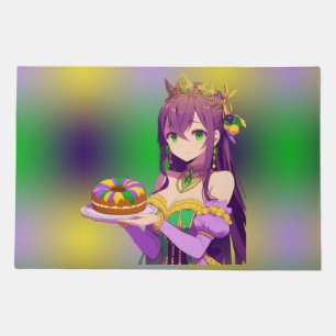 Anime Mardi Gras King cake Doormat