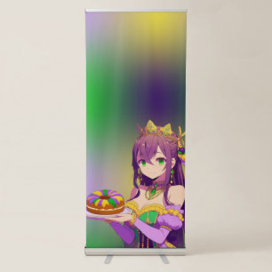 Anime Mardi Gras King cake Retractable Banner