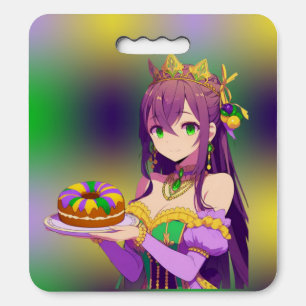 Anime Mardi Gras King cake Seat Cushion