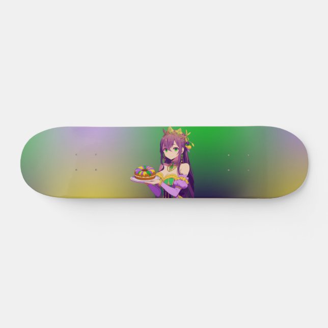 Anime Mardi Gras King cake Skateboard (Horz)