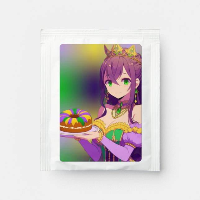 Anime Mardi Gras King cake Tea Bag Drink Mix (Front)