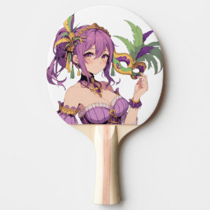 Anime Mardi Gras mask Ping Pong Paddle