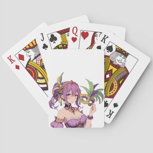 Anime Mardi Gras mask Poker Cards (Back)
