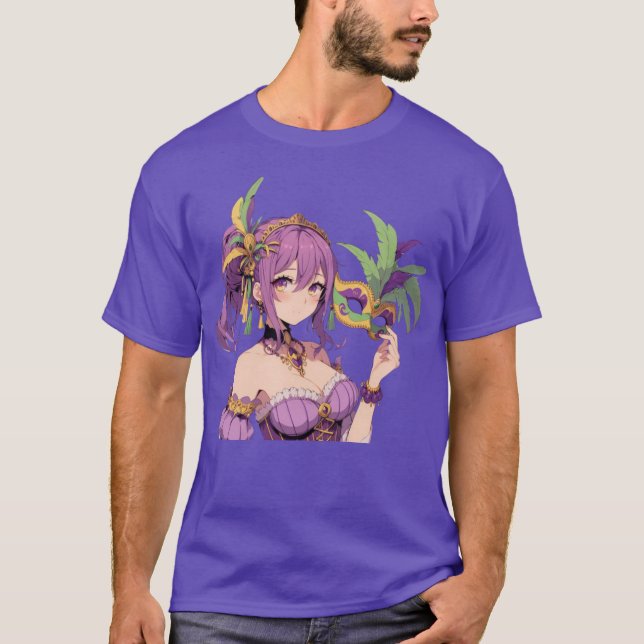 Anime Mardi Gras mask T-Shirt (Front)