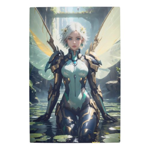 Anime Mech Wings Artwork Metal Print