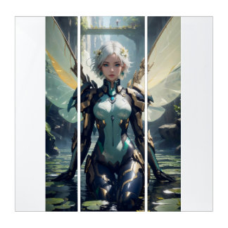 Anime Mech Wings Artwork Triptych