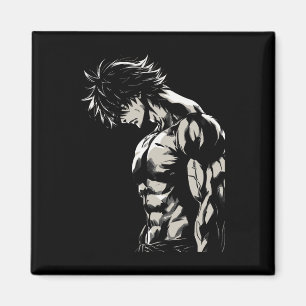 Anime Men Character Bicep Workout Motivational  Magnet