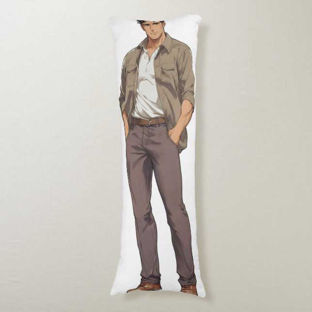 Anime Men Zaddy Body Pillow (Front Vertical)