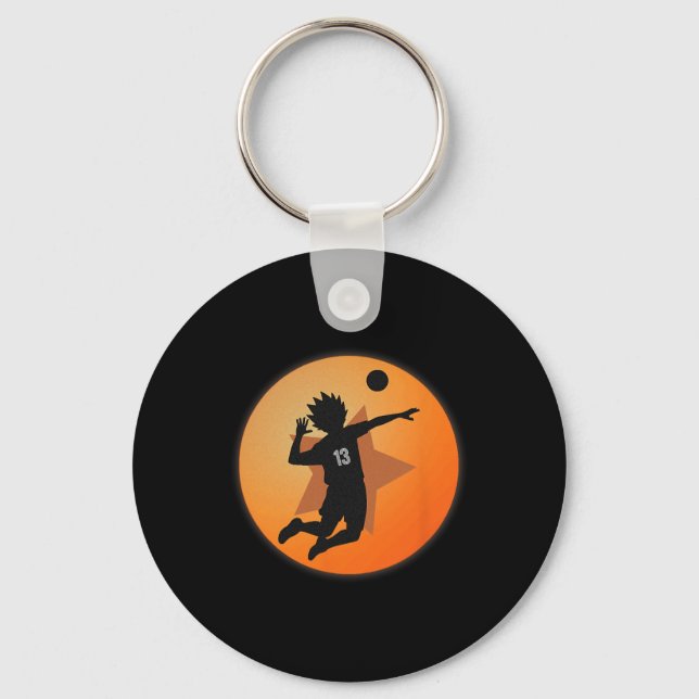 Anime Merch Japanese Number 13 Star Anime Volleyba Keychain (Front)