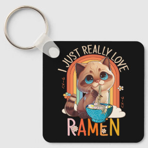 Anime Merch Kawaii Really Love Ramen Japanese Nood Keychain