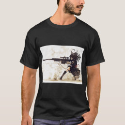 Anime Military Sniper Girl   T-Shirt
