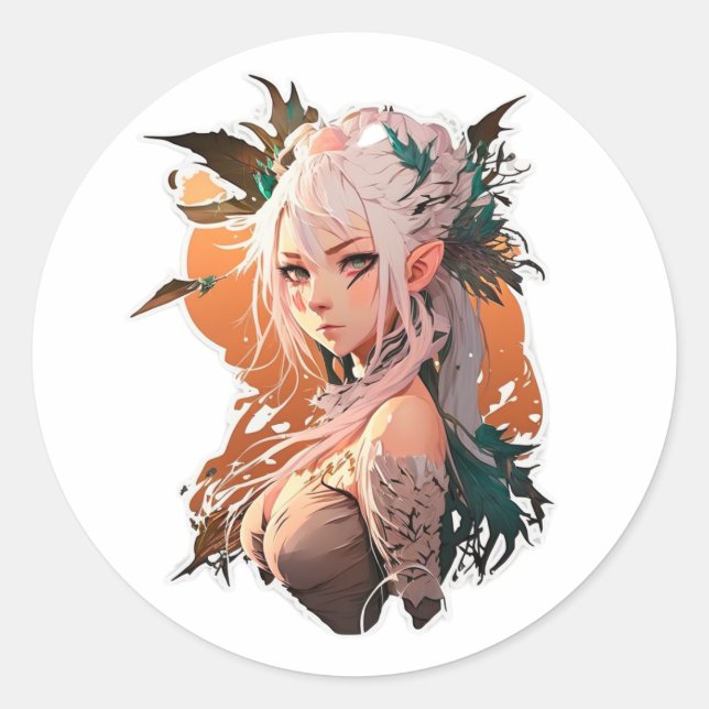 Anime Miroko Art Stiker Classic Round Sticker (Front)