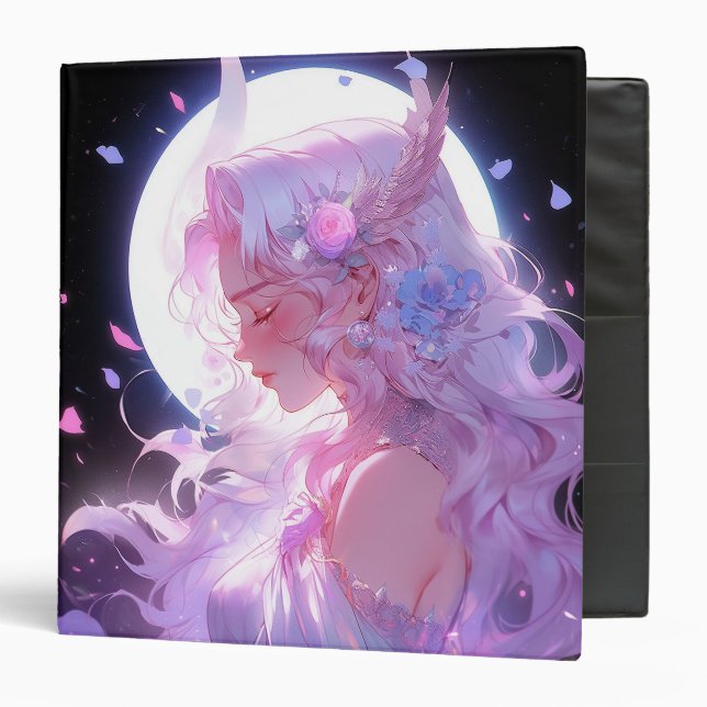 Anime Moon Princess Fantasy Art 3 Ring Binder (Front/Inside)