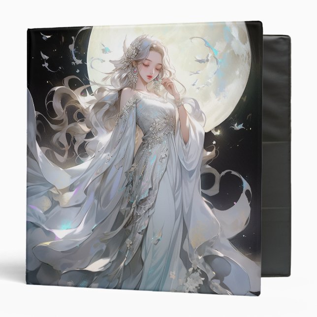 Anime Moon Princess Fantasy Art 3 Ring Binder (Front/Inside)