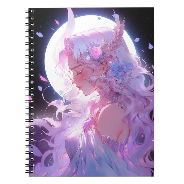 Anime Moon Princess Fantasy Art Notebook (Front)