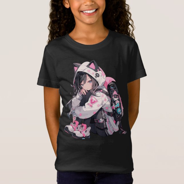 Anime Neko Bestfriend T-Shirt (Front)