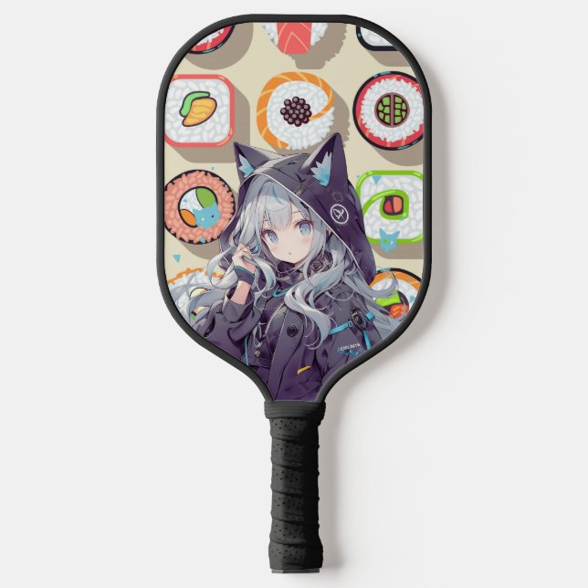 Anime Neko Kawaii Girl Pickleball Paddle (Front)