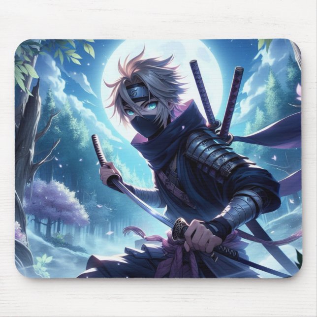 Anime Ninja Warrior Mouse Pad, Fantasy mouse pad (Front)