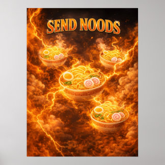 Anime Noodles Neon Energy Poster