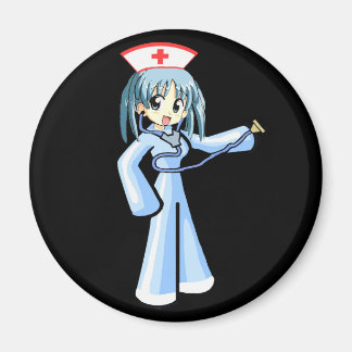 Anime Nurse with Stethoscope and blue uniform Magnet