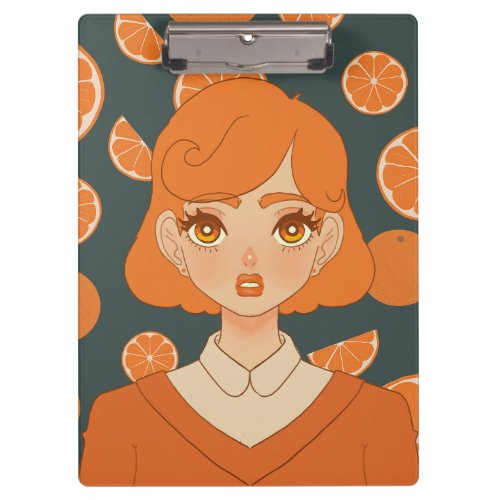 Anime Orange themed Girl Clipboard