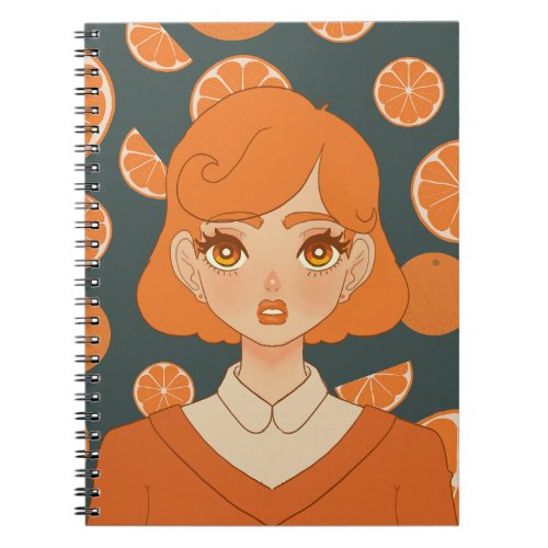 Anime Orange themed Girl Notebook