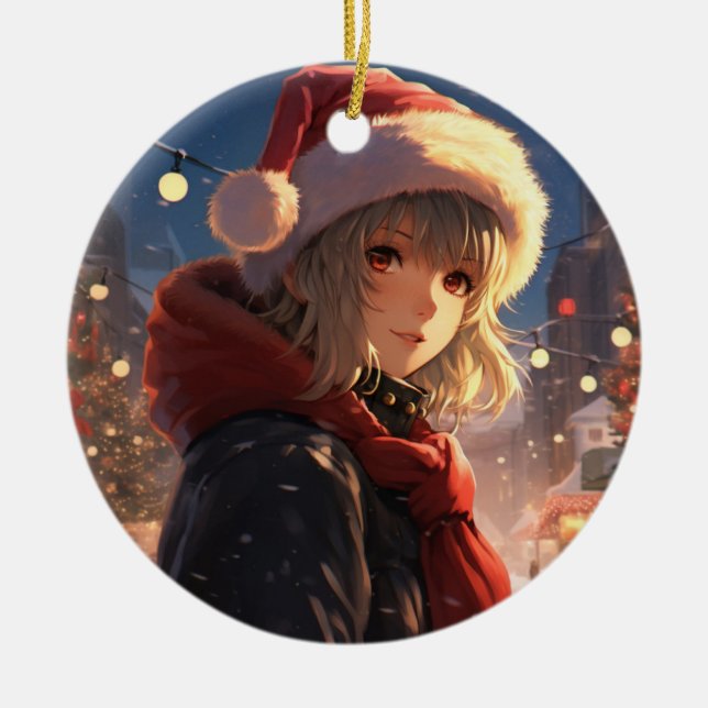 Anime Ornament, Manga, Anime Christmas Decor Ceram Ceramic Ornament (Front)