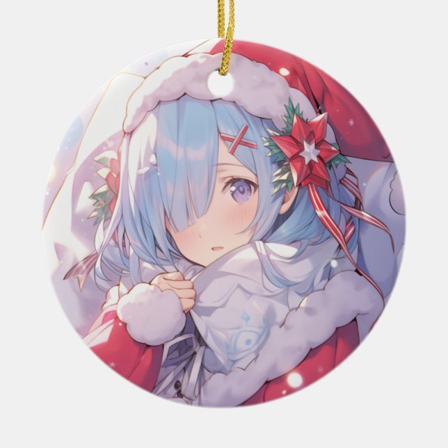 Anime Ornament, Manga Gift, Anime Christmas Decor Ceramic Ornament (Front)