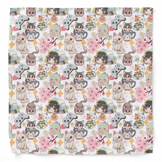 Anime Overload Cute Pattern  Bandana (Front)