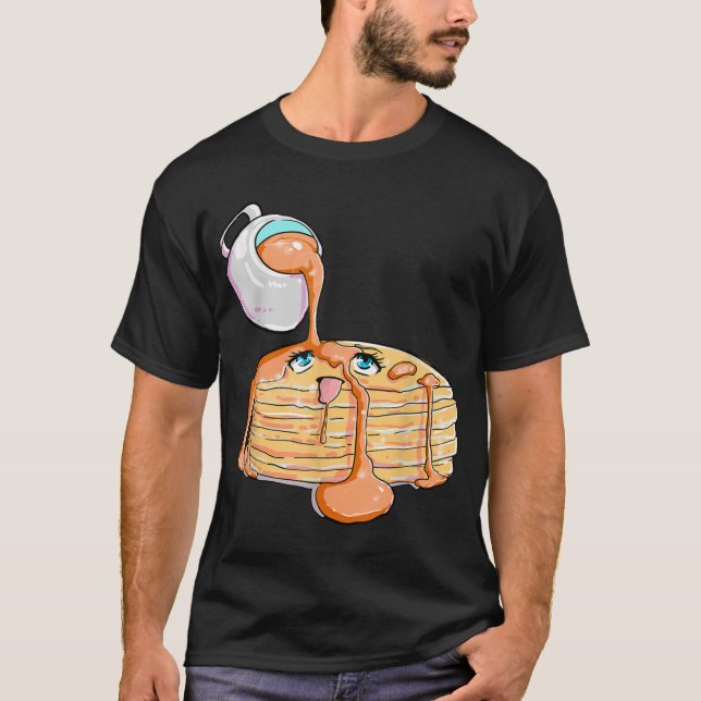 Anime Pancake Pancake Ahegao Lewd Saying T-Shirt (Front)