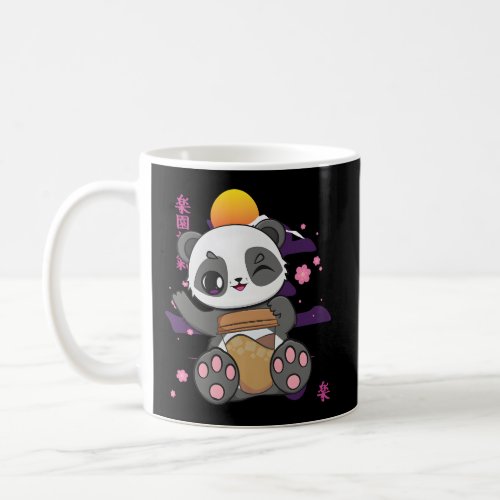 Anime Panda And Kawaii Bear Drinking Coffee Latte Coffee Mug