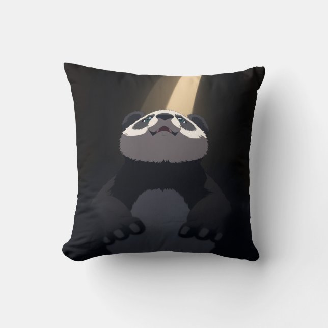 Anime panda throw pillow (Front)