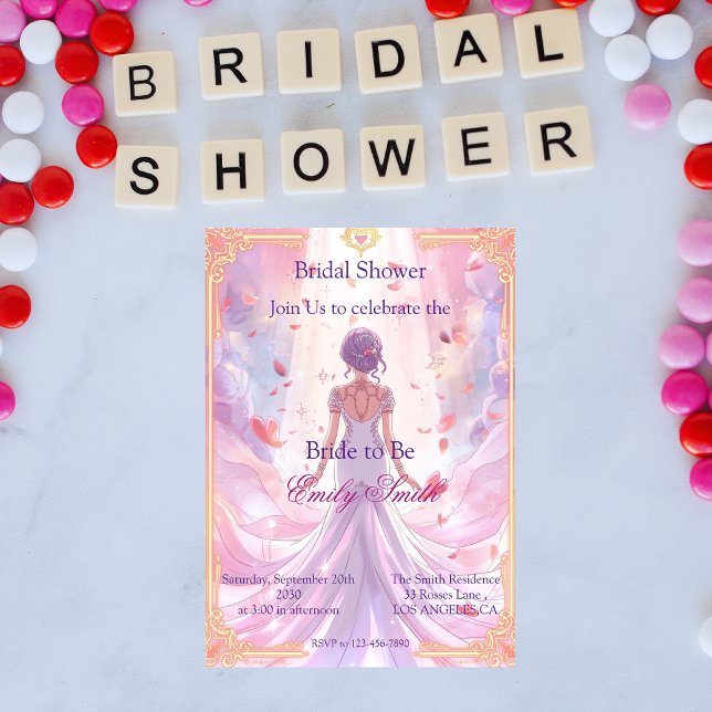 Anime Pastel Fantasy Bridal Shower Invitation (Creator Uploaded)