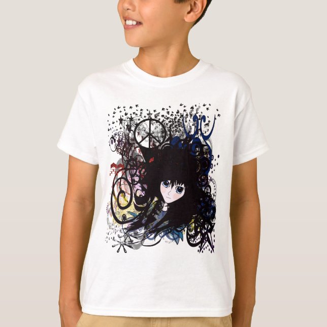 Anime Peace Grunge T-Shirt (Front)
