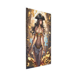 Anime pirate girl 1 metal print