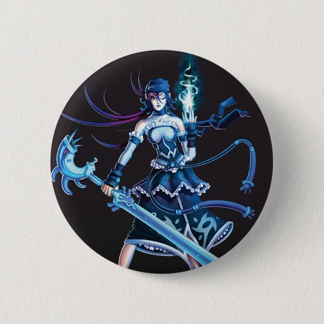 Anime Pirate Girl Button (Front)