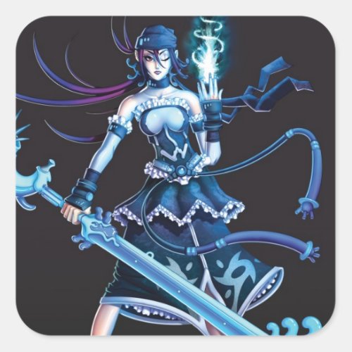 Anime Pirate Girl Square Sticker