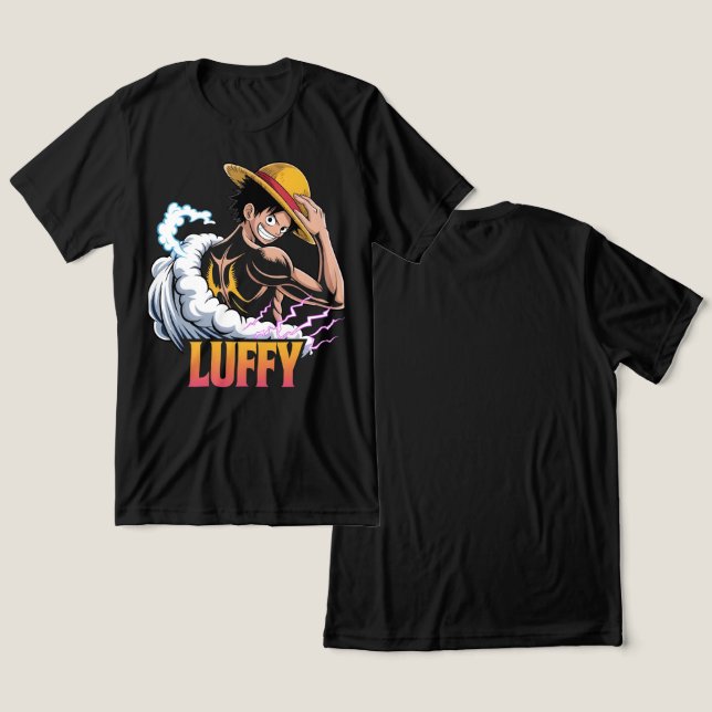 Anime Pirate Warrior Sticker – Straw Hat Hero Powe Tri-Blend Shirt (Design Front & Back)