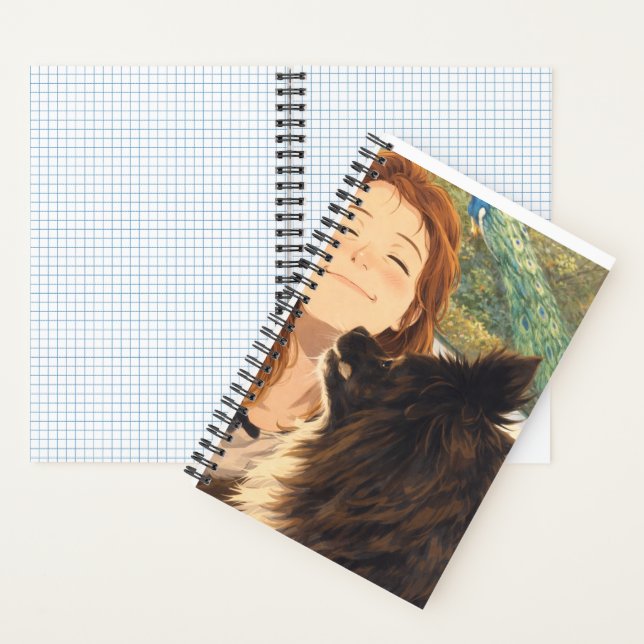 Anime Playful Puppy  Small Notebook (Inside)