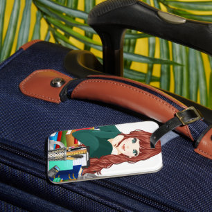 Anime Pretty  Girl & Education with Rabbit Travel Luggage Tag
