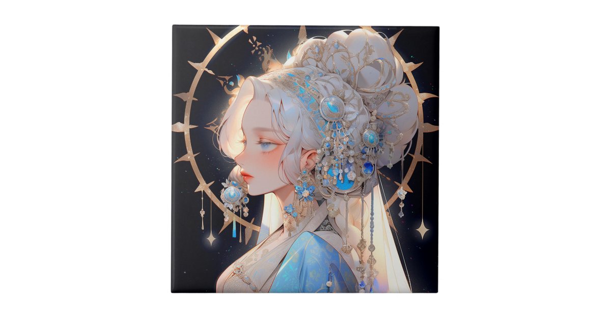 Anime Princess Fantasy Art Ceramic Tile | Zazzle